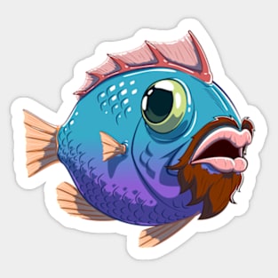 Beard Fish Sticker